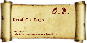 Orsós Maja névjegykártya