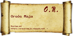 Orsós Maja névjegykártya
